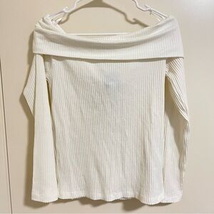 Nasty Gal Women’s White Off-the-Shoulder Long Sleeve Top Size XS (New)